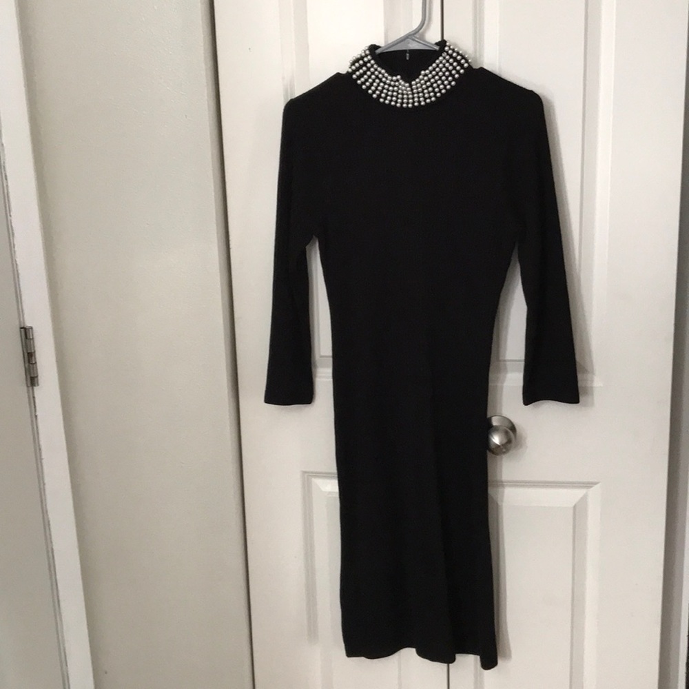Black and white pearl dress
